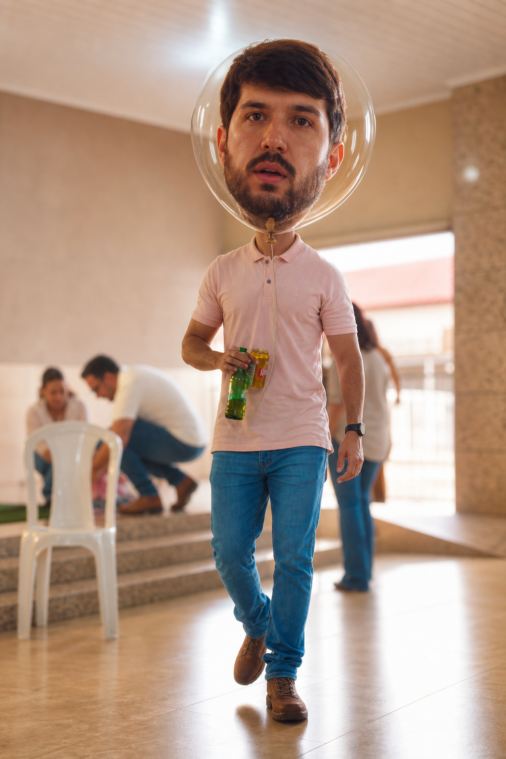 Moisés com cabeça de balão