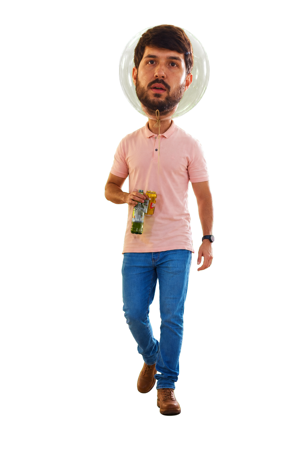 Moisés recortado sem fundo com cabeça de balão